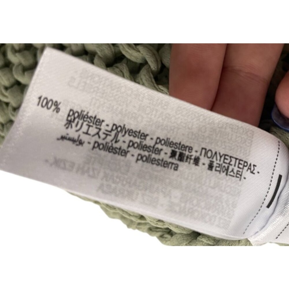 Zara Women Knit Sweater Cardigan Chunky S Small Green flower button 3920/237 NWT - Picture 10 of 16